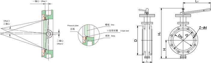 進(jìn)口法蘭硬密封蝶閥尺寸